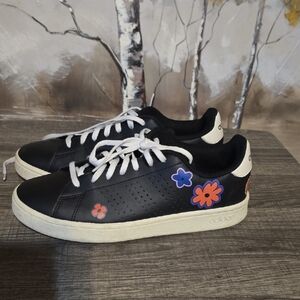 Adidas Black Sneakers with Colorful Floral Accents